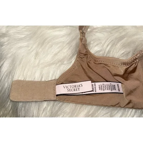 Victorias Secret T-Shirt Lightly Lined Wireless Bra Womens 32D Beige - Picture 6 of 7